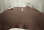 Picture of chocolate brown semi-aniline upholstery leather displayed on a table