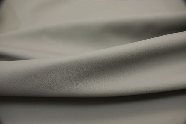 Picture of Morning Grey nappa leather for upholstery showing smooth grain.