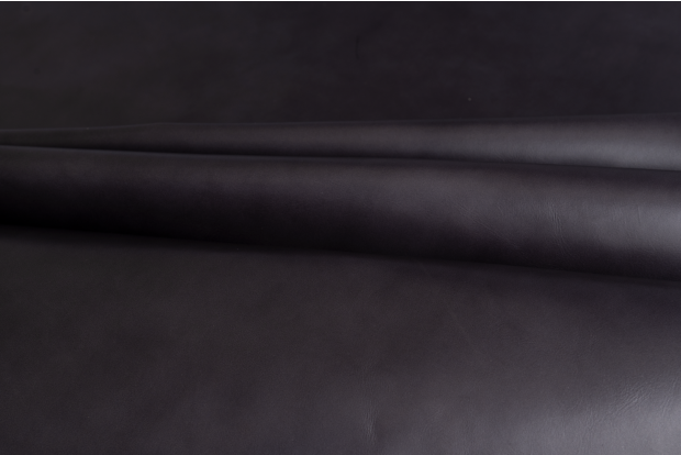 Close up of muted slate grey full grain upholstery leather