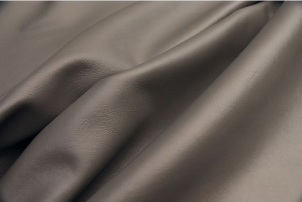 Picture of Deep Silver nappa leather for upholstery showing smooth grain