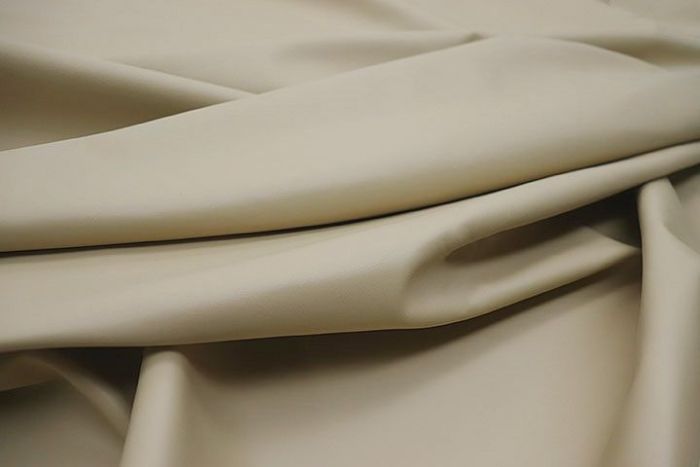 Picture showing the characteristics of a light khaki Italian leather hide