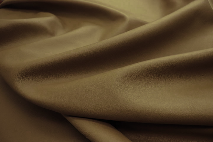 Close up of warm mocha pigmented upholstery leather