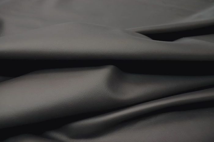 Picture showing the characteristics of a slate grey Italian leather hide