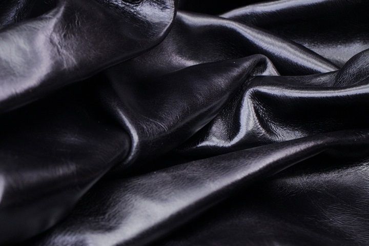 Distressed Pleather Fabric, Black