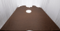 Picture of saddle brown semi aniline upholstery leather displayed on a table