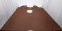 Picture of saddle brown semi aniline upholstery leather displayed on a table