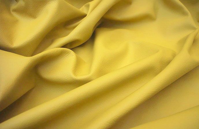 Picture showing the characteristics of a yellow top grain leather hide